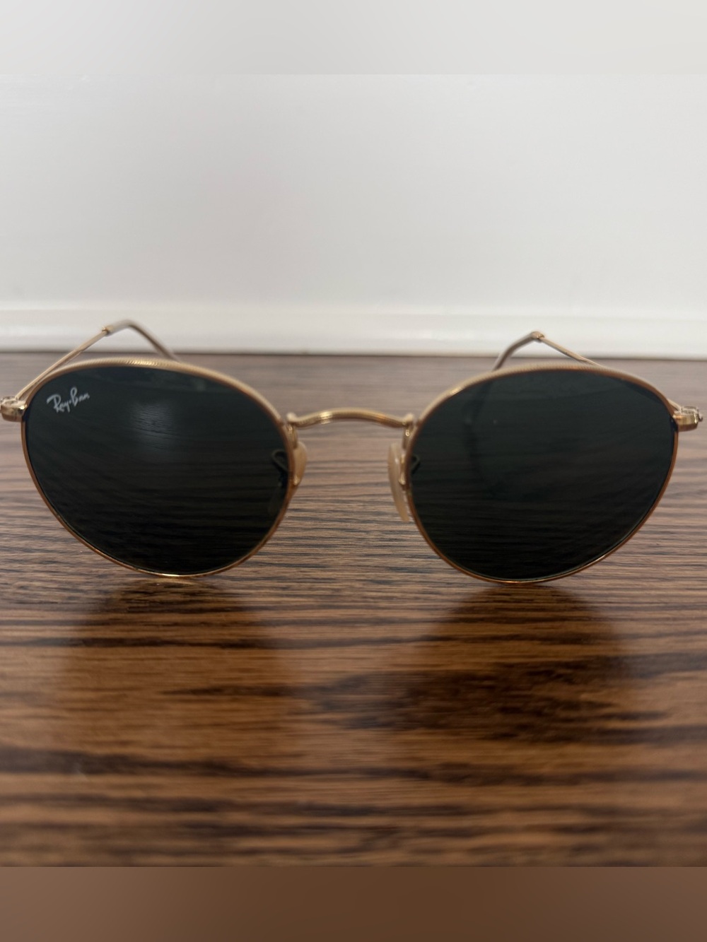 Ray-Ban Gold Frame Sunglasses with Black Lenses